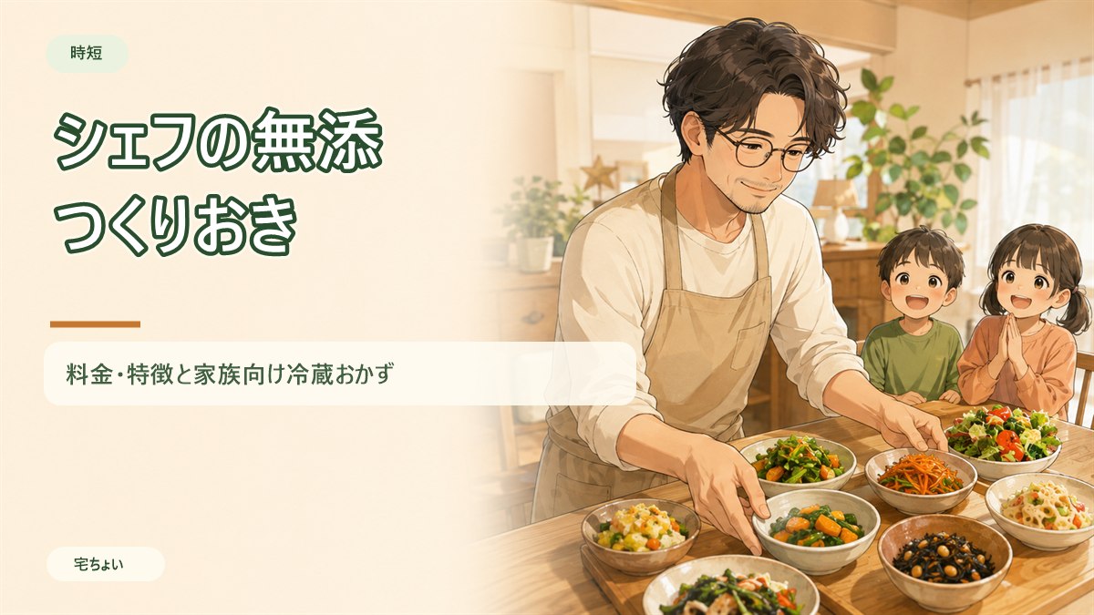 シェフの無添つくりおきの料金と特徴｜家族向け冷蔵おかず